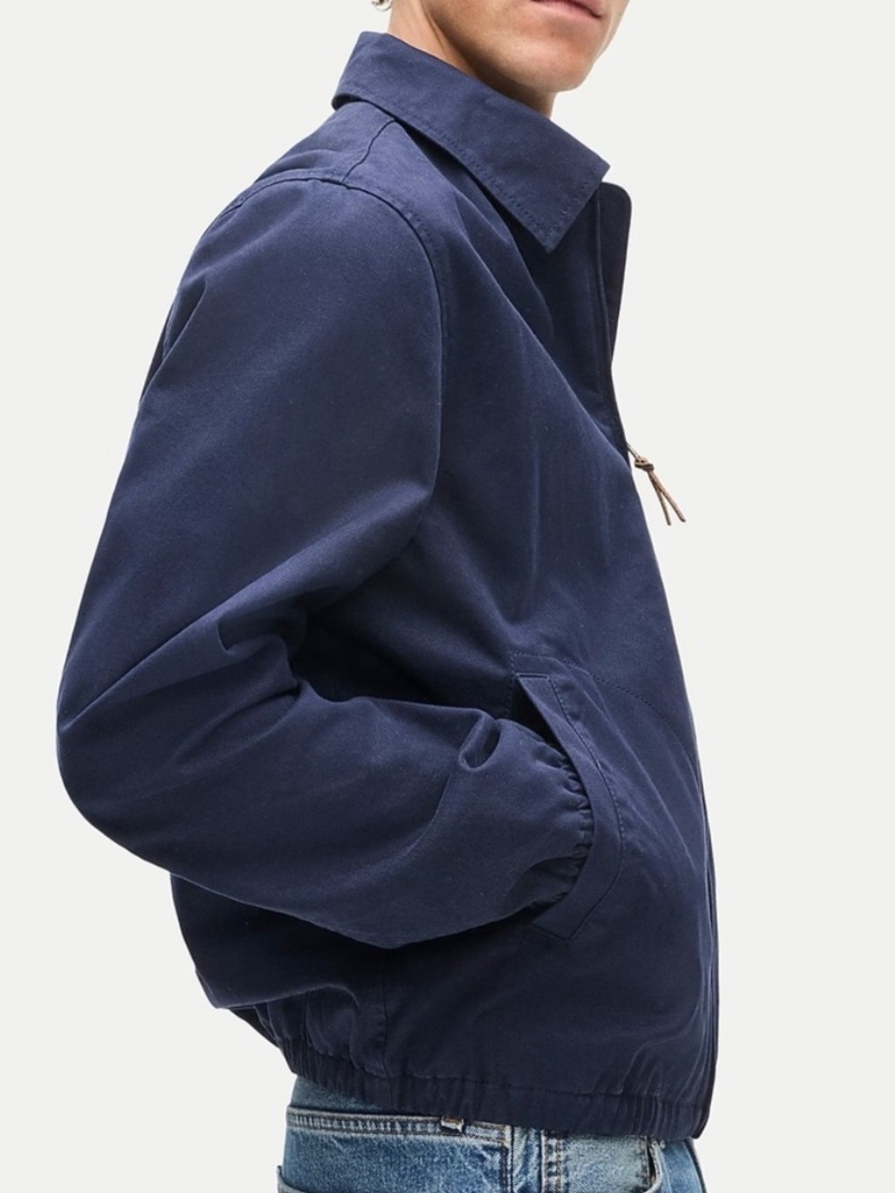 J. Crew Harrington Jacket Cotton Twill Navy Blue Large - Picture 2 of 11